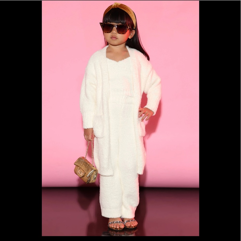 Mini Living In It Cozy 2 Piece Pant Set in Ivory
